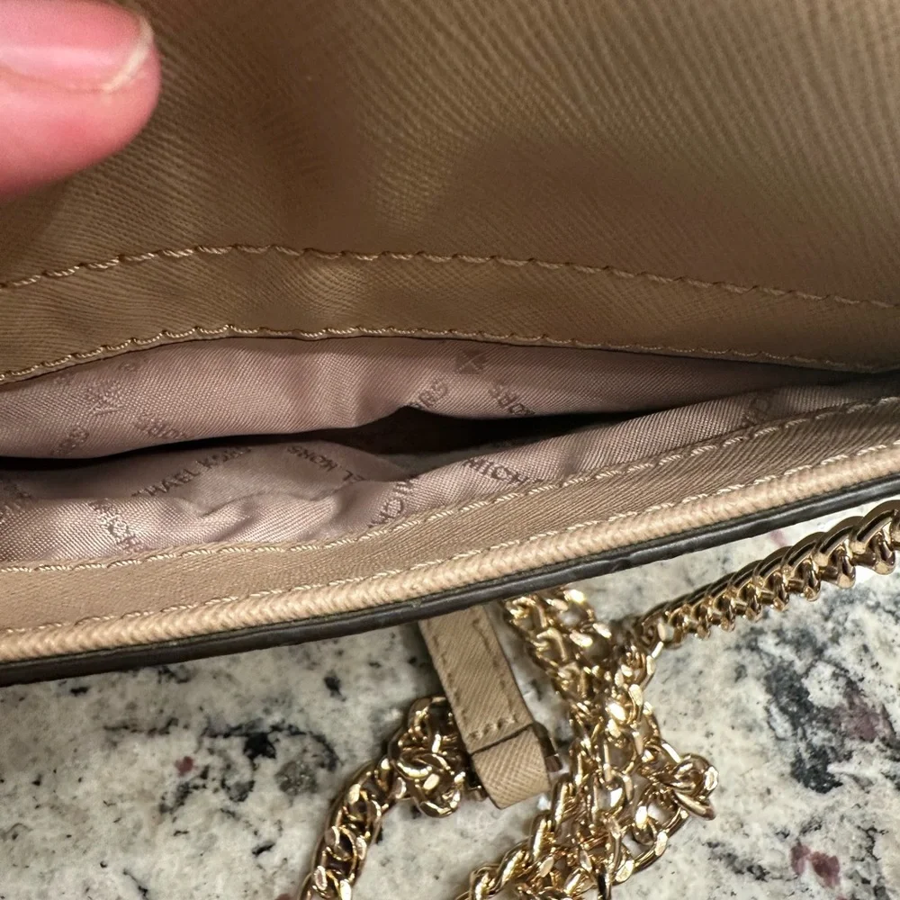 Michael Kors Tan Crossbody Bag with Gold Details
